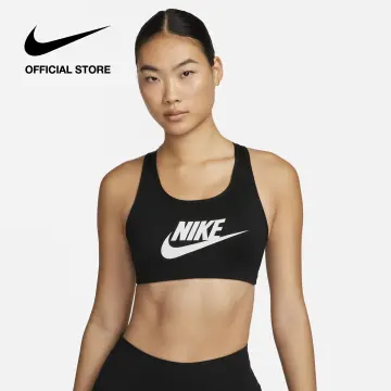 Nike Swoosh Futura Medium Support Sports Bra Black