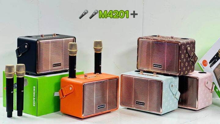 ลำโพงบลูทูธ-m4201-ลำโพงพกพา-เสียงดี-พร้อมไมค์-สามารถใส่-tf-usb-aux