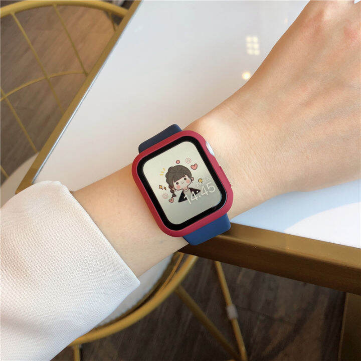 สายกีฬา-vuaerang-ชุดเคสสำหรับ-apple-watch-8-7-6-se-5-4-3-2-1สายซิลิโคนพร้อม-casing-pc-สำหรับ-i-สายนาฬิกา41มม-45มม-40มม-44มม-38มม-42มม