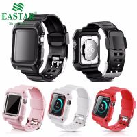 ◐☬ Eastar Colorful Plastic Protective Case Shockproof Watchband for Apple Watch Series 3/2/1 Sport 42mm 38 mm Strap For iwatch Band