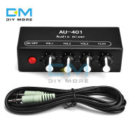 diymore AU-401 DC 5V-12V เครื่องผสมเสียงสเตอริโอ 4 อินพุต 1 เอาท์พุทเป็นรายบุคคลควบคุมบอร์ดการผสมเสียงหูฟัง DIY แอมพลิฟายเออร์