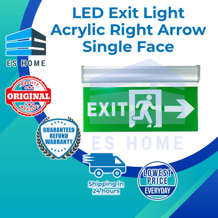 Acrylic Type 3w Led Exit Light Single Face Running Man Right Arrow High 