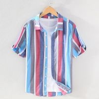 NGHG MALL-Mens New Trend Short Sleeve Shirt Square Neck Casual and Handsome Youth Fashion Shirt