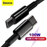Baseus PD USB C ถึง Type C สายเคเบิล100W QC4.0 3.0 USB-C รวดเร็วสายชาร์จสำหรับ Macbook S9 Poco X3สายรับส่งข้อมูล