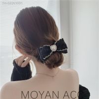 ۩❐ High-quality retro love pearl bow hair ring head rope female small fragrance black hair clip side clip bangs top clip