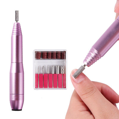 Portable USB Electric Nail Drill Bits Set Manicure Machine For Manicure Nail Files Art Tools Gel Polish Grind Pedicure Tool