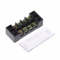 【CW】 600V 15A 4 Positions Rows Covered Screw Terminal Block Strip Wires