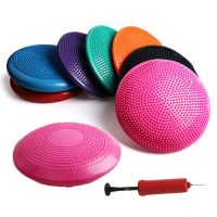 Yoga Balanced ball Fitness Massage Plate Cushion Stability Disc Wobble Pad Ankle Knee Board Mat Ball with pump Wires  Leads Adapters