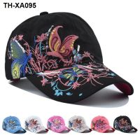 The new ms han edition sequins embroidery baseball cap butterfly spring and summer outdoor travel is prevented bask