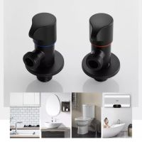 【YF】 Bathroom Filling Angle Valve Corner Bidet Black Stainless Steel Kitchen Cold Hot Tap Accessories Standard Male G1/2 Threaded