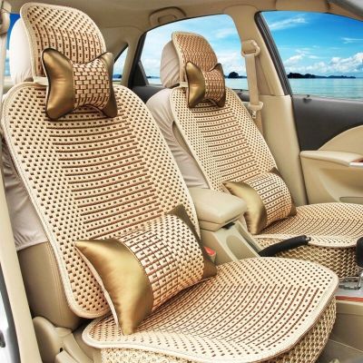 เบาะรองนั่งในรถสี่ฤดูใช้ได้ทุกฤดูผ้าไอซ์ซิลค์หรูหราระบายอากาศได้ดีที่หุ้มเบาะอากาศถ่ายเทได้ดี