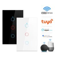 ZZOOI WiFi Light Swith Tuya Smart Life Touch Wall Switch Glass Panel App Remote Voice Control Works with Alexa  Home 110V 220V