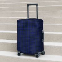 Houndstooth Print Suitcase Cover Black And Blue Strectch Travel Protection Luggage Supplies Vacation