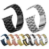 Metal Strap for Apple Watch 45mm 44mm Iwatch Series 7 6 5 4 3 42mm 38mm 41mm 40mm Men Women Bracelet Stainless Steel Wristband Straps