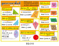 โปสเตอร์ สูตรการหาพื้นที่ #EQ-310 โปสเตอร์กระดาษอาร์ตมัน สื่อการเรียนการสอน สื่อการเรียนรู้