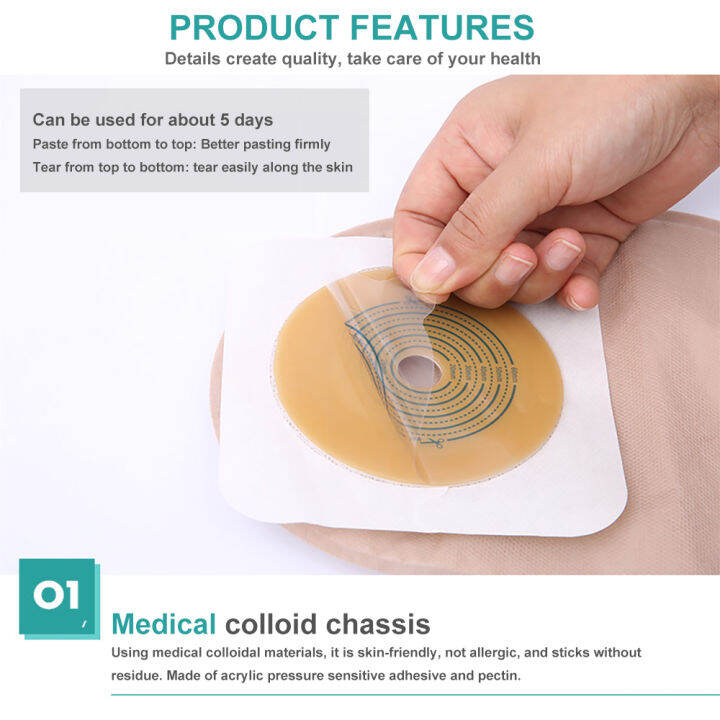 cofoe-10ชิ้นระบบชิ้นเดียว-colostomy-กระเป๋า-stoma-ทิ้งกระเป๋า-ileostomy-ถุงออสโตมีตัดขนาด20มม-60มม-สีเบจถุงออสโตมี-kantong-kolostomi