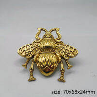 68*70*24 Retro Bee Animals Shaped Drawer Cabinet Door Handle Solid Brass Wardrobe Furniture Knob Diy Single Hole Handles