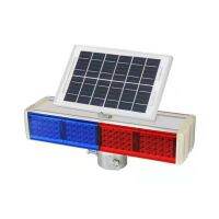 Solar Warning Light Road Construction Safety Flashing Double-Sided Light Red and Blue Strobe Lamp Intersection Indicator Light