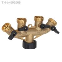 ▲◊◈ 4 Way Water Splitter Brass Ball Valve Distributor for Garden Watering Agricultural Irrigation Car Washing US Style