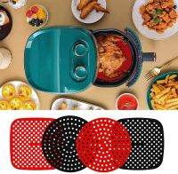 [Warm Homie] ซิลิโคนเรียงราย Air Fryer Pad ทนความร้อน Non-Slip Reusable Kitchen Accessory