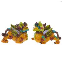 Feng Shui Blessing Decoration Resin Colorful Pi Yao/Pixiu Statue