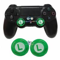 Silicone Analog Green L Louis Mario Bros ThumbStick Grips Caps Joystick Cover Case For PS4 Xbox One Xbox 360 Controller 1Pair ซิลิโคนอนาล็อก [จุกยาง] ลาย L หลุยส์มาริโอ สีเขียว 1คุ่