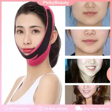Facial Slimming Face Lifting Bandage Facial Double Chin Care Weight Loss  Face Belts(Rose Red)