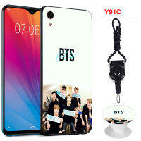 เคสโทรศัพท์ BTS สำหรับ VIVO Y91C/VIVO 1820,เคสซิลิโคนแบบนิ่มพร้อมแหวนลายเดียวกันและเชือก