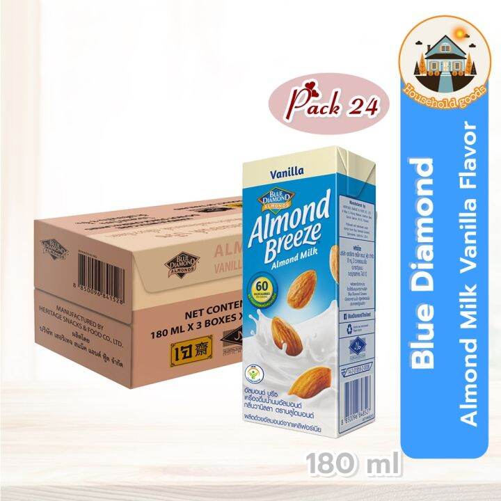 Blue Diamond Almond Breeze Almond Milk Vanilla Flavor 180 ml x 24 Boxes