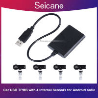 ซีเทอร์-แบบพกพาUSB TPMS 4เซ็นเซอร์ภายในสำหรับหลังการขายวิทยุแอนดรอยด์การตรวจสอบแรงดันยางรถยนต์ปลุกอัตโนมัติระบบ