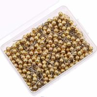 400pcs Golden Round Plastic Head Steel Point Push Pins Map Thumb Tacks Pin Office School Stationery Office Tools New Supplies Clips Pins Tacks