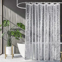 Waterproof Shower Curtain 3D Translucent EVA Bath Curtains Modern Cobblestone Pattern Bathroom Partition With Hooks Home Decor