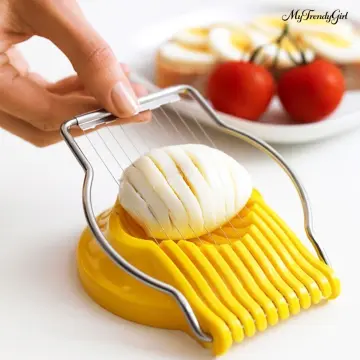 Egg Slicer, Egg Slicer for Hard Boiled Eggs, Stainless Steel Wire Egg Slicer,  Heavy Duty Aluminium Egg Cutter Dishwasher Safe for Egg Strawberry Soft  Fruit 