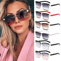 【CW】Fashion Rimless Luxury Sunglasses Vintage Glasses UV400 Travel Eyewear Square Men Women R Gradient Shades Sunglasses