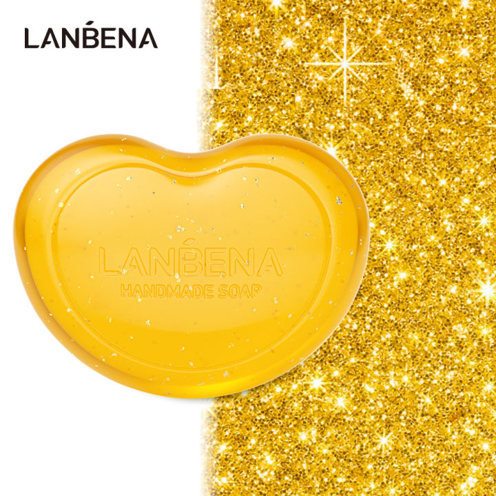 lanbena-สบู่ทองคำ-24k-สูตรลดริ้วรอย-ไวท์เทนนิ่ง-เพิ่มความยืดหยุ่น-ปรับผิวเรียบเนียนนุ่ม-24k-gold-essential-oil-handmade-soap-anti-aging-seaweed-deep-cleansing