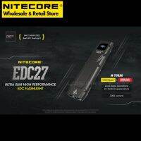 สองทางแอลอีดี Nitecore EDC27แบนบางเฉียบ3000ลูเมนไฟฉาย EDC หน้าจอแสดงเวลาจริง OLED