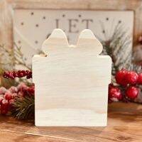 [FudFudAR] ฝุด-ฝุด-อะ ของขวัญ ของขวัญวันเกิด Present Shaped Craft Wood, Birthday งานไม้สนนอก Christmas Cutout , Wood Blanks Craft DIY, งาน DIY งานศิลปะ นำไปเพ้นท์ระบายสีได้