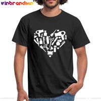 Funny Barber Weapon Scissors Heartbeat T Shirt Homme Hairdresse Tee Shirt Short Sleeve Fashion Tshirt Men Casual Tops Clothing