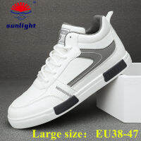 Sunlight รองเท้า EU38-47รองเท้าบุรุษ2023ฤดูใบไม้ร่วงและฤดูหนาว,ใหม่รองเท้ากีฬาอินเทรนด์กันลื่นทนต่อการสึกหรอ MODE Korea โจ๊กเกอร์รองเท้าบุรุษกลางขนาดเล็กแฟชั่นสีขาวรองเท้าบอร์ดสูง