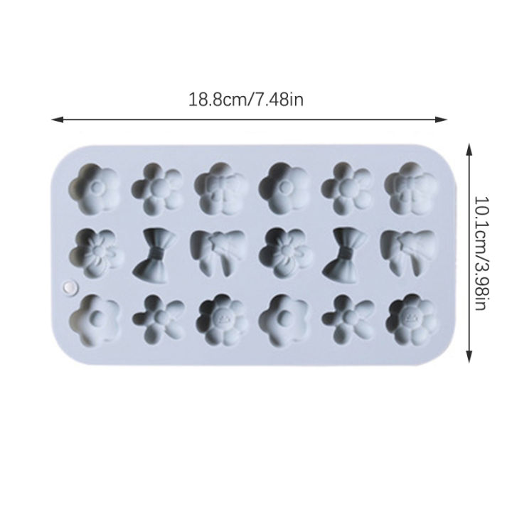 shelleys-1pc-18cavities-ซิลิโคนโบว์ผูกดอกไม้แม่พิมพ์ทำช็อคโกแลตพุดดิ้งขนมบิสกิตขนมหวานพิมพ์ทำเค้กเครื่องมือทำขนมอบเทียนฟองดอง