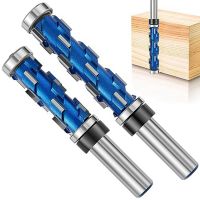 2Pc Flush Trim Router Bit Set Flush Trim Router Bit 1/2Inch ,Double Bearing Spiral Trimming Tool Woodworking Milling Cutter Tool for Wood