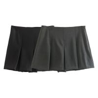 【CC】۞☫  NORPOJIN Gray Pleated Skirt Skirts for High-waisted Skort Female Clothing