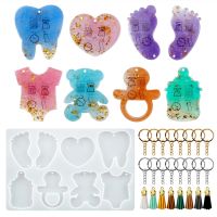 【CC】₪☒  Baby Foot Earring Silicone Mold for Epoxy Resin Necklace Pendant Ornament Jewelry Making Findings