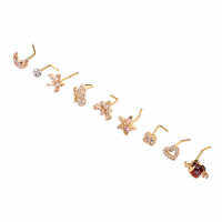 Nose Studs Set en Nose Rings Studs สวมใส่สบายสำหรับงานปาร์ตี้สำหรับเด็กผู้หญิง