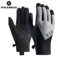 ROCKBROS Winter Bicycle Gloves Thicker Warmer Non-slip Cycling Gloves Touch Screen Thermal Warm Full Finger Glove Riding Gloves