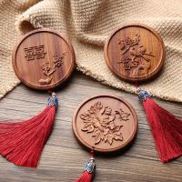 Chinese Style Sandalwood Cosmetic Mirror Wedding Dowry Female Small Mirror Round Mirror Portable Crafts Portable Makeup Mirror Mirrors