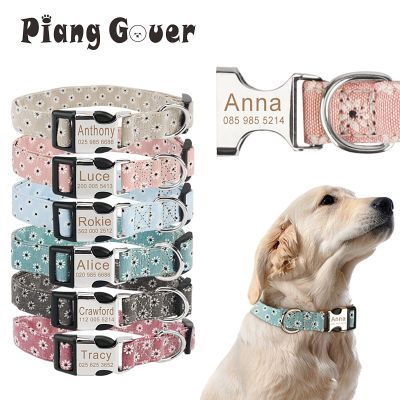【hot】✕▲❆  Collar Dog Engraved Tag ID Name Collars for Small Medium Large Dogs Pug