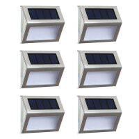 Outdoor Stainless Steel LED Solar Path Stair Light Waterproof 3 LED Solar Deck Lights Balcony Garden Yard Fence Solar Light