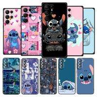 [ขายร้อน]NIQUXIน่ารัก Lilo และ Stitch สำหรับ Samsung Galaxy S22 S21 S20 Ultra Plus Pro S10 S9 S8 S7 4G 5G ซิลิโคนนุ่มสีดำโทรศัพท์กรณี