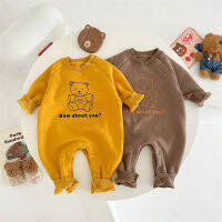 Bear New Born Unisex Bodysuits &amp; One-Pieces Spring Autumn 0-2 Years Old Baby Cartoon Cotton Long-Sleeved Cute Romper